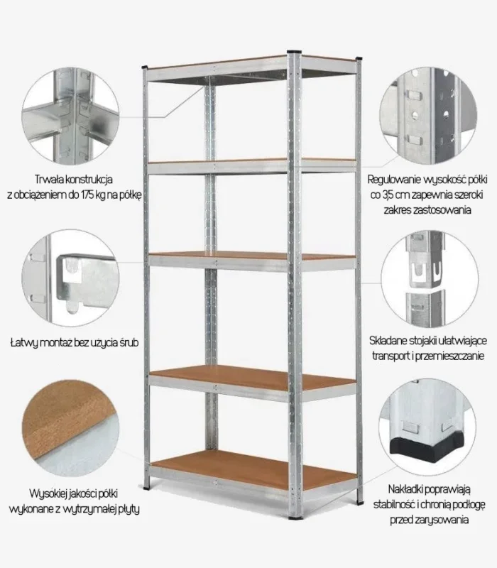 Regał metalowy Budget 180x90x40 5p Ocynkowany Regał metalowy Budget 180x90x40 5p Ocynkowany